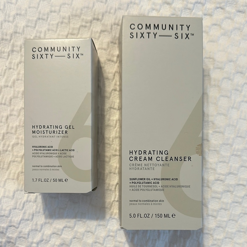 Hydrating Gel Moisturizer and Cream Cleanser Set - White